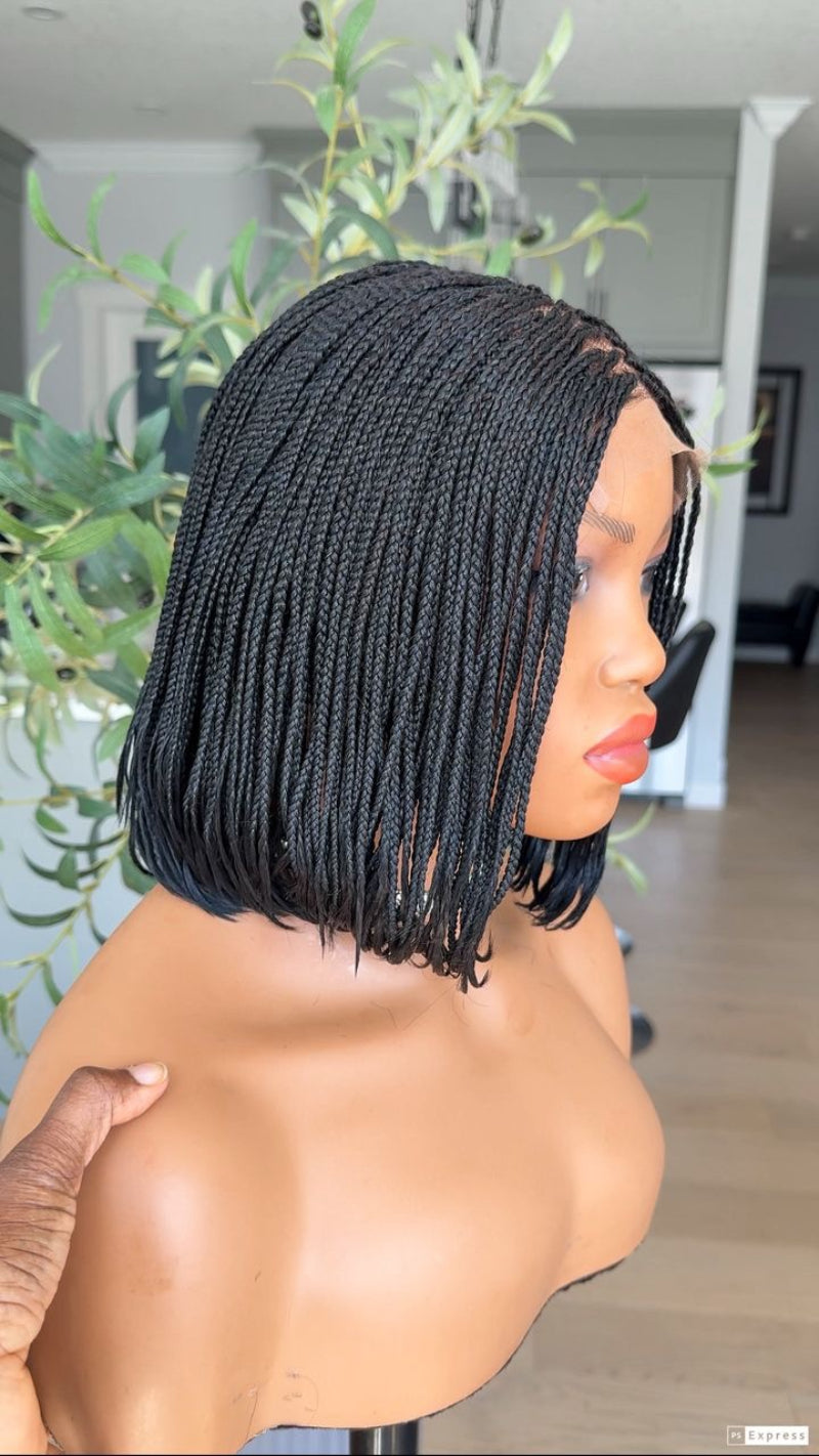 Knotless Classic Braided Bob Invisi Drawstring Wig