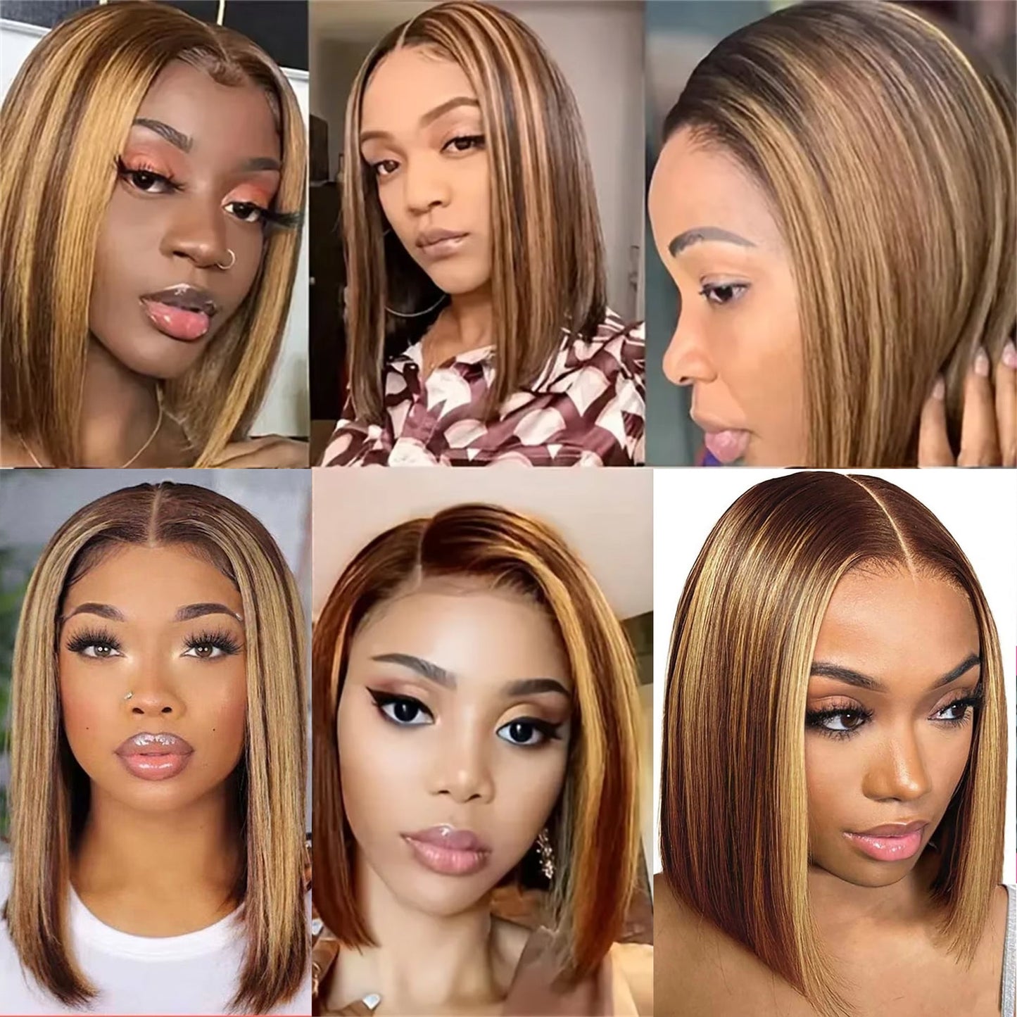 Blunt Cut Bob Wig Ombre 5x5/6x6 Wigs 4/27 Colored Transparent Lace Wig
