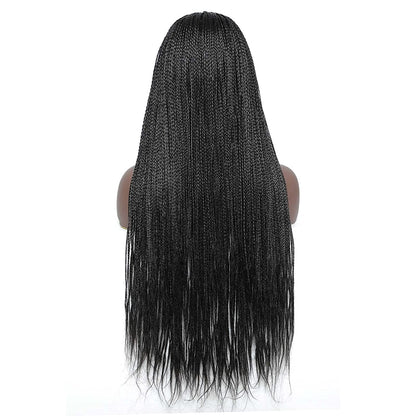 Black Long Micro Braids Wig Headband Wigs Box Braided Wigs