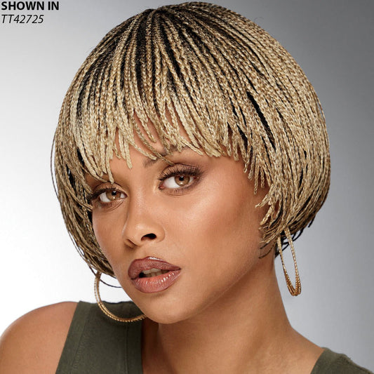 Hand-braided Extended Short Wig With Bangs