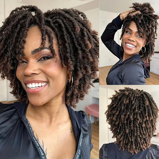 Glueless Dreadlock Wig Short Twist Wigs Afro Curly Hair