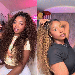 Easy-Install #4/27 Highlight Burmese Curly Crochet Hair