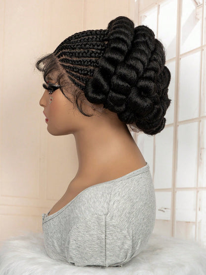 All-Lace Baby Hair Wig Bantu Knot Twisted Braid Wig