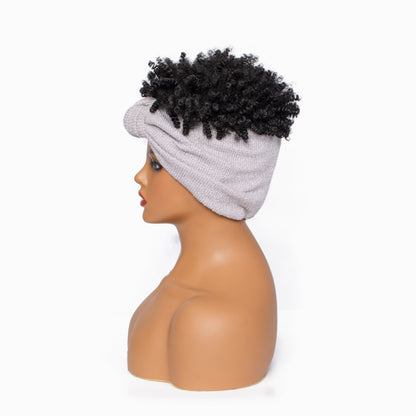 Hot Sexy Kinky Curly Wig with Cross Pink Headband