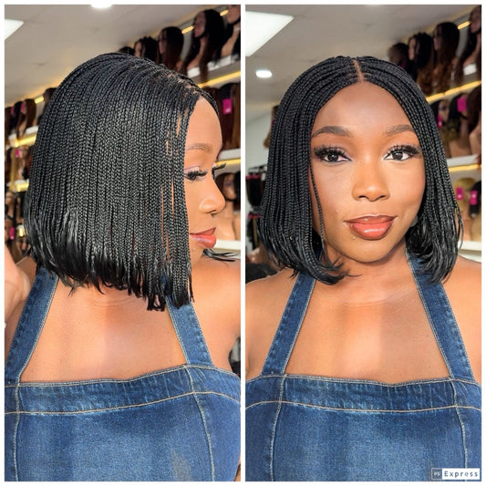 Knotless Classic Braided Bob Invisi Drawstring Wig