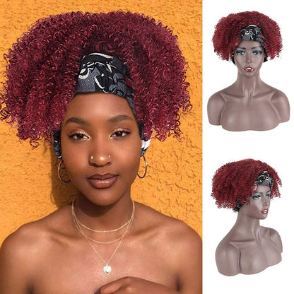 Hot Sexyt Kinky Curly Wigs with Headband