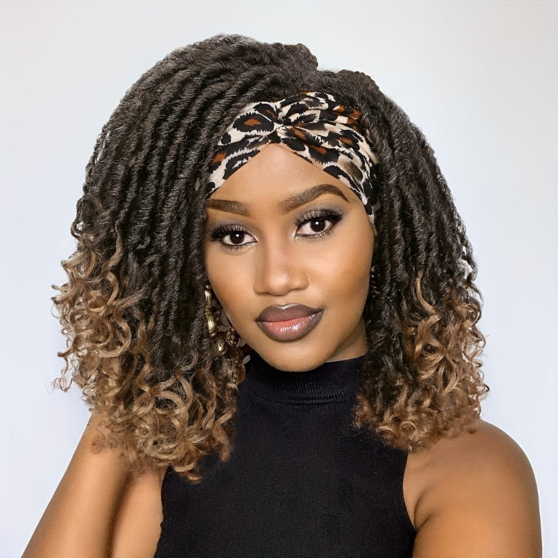 Headband Dreadlock Curly  Locs Crochet Hair  Afro Crochet Twist Braids Hair Wigs