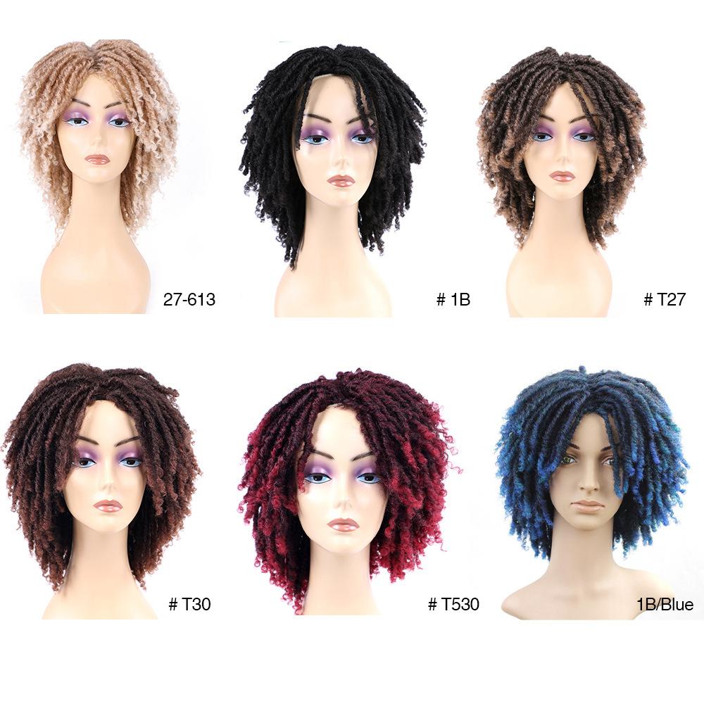 Dreadlock Wig Short Twist Wigs for Black Women Afro Curly Hair