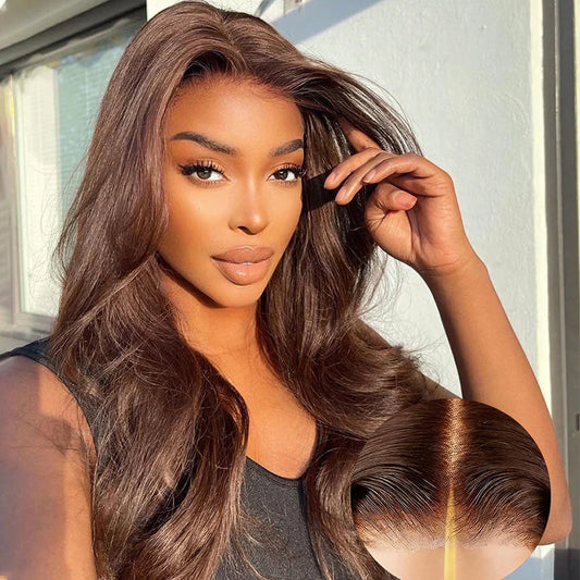 [Glueless Wig]  Hair Color Chocolate Brown Body Wave 4x4 & 5x5  Pre-cut Lace Ready To Go Glueless Wigs  Wigs