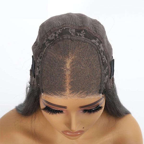 [Glueless Wig] 6X4&4X4 Pre-Cut Glueless Lace Closure Kinky Curly 3D Dome Cap 100%  Natural Color Wig