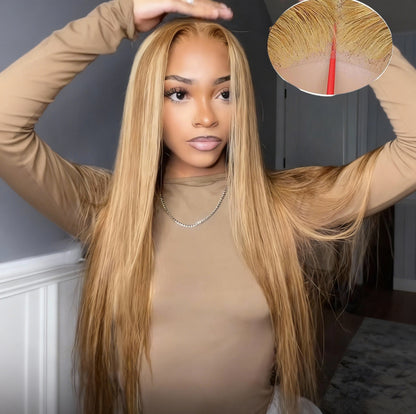 [Glueless Wig] Highlight #P27/30 Straight 4x4 & 5x5 HD Lace  Pre-cut Easy To Wear Glueless Wigs   Wigs