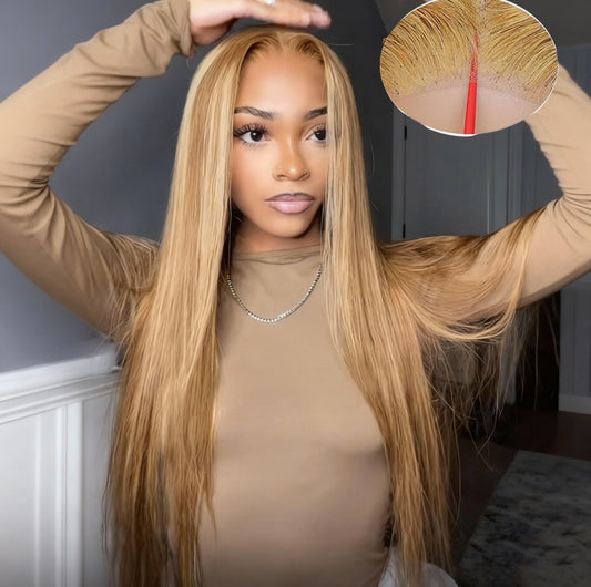 [Glueless Wig] Highlight #P27/30 Straight 4x4 & 5x5 HD Lace  Pre-cut Easy To Wear Glueless Wigs   Wigs