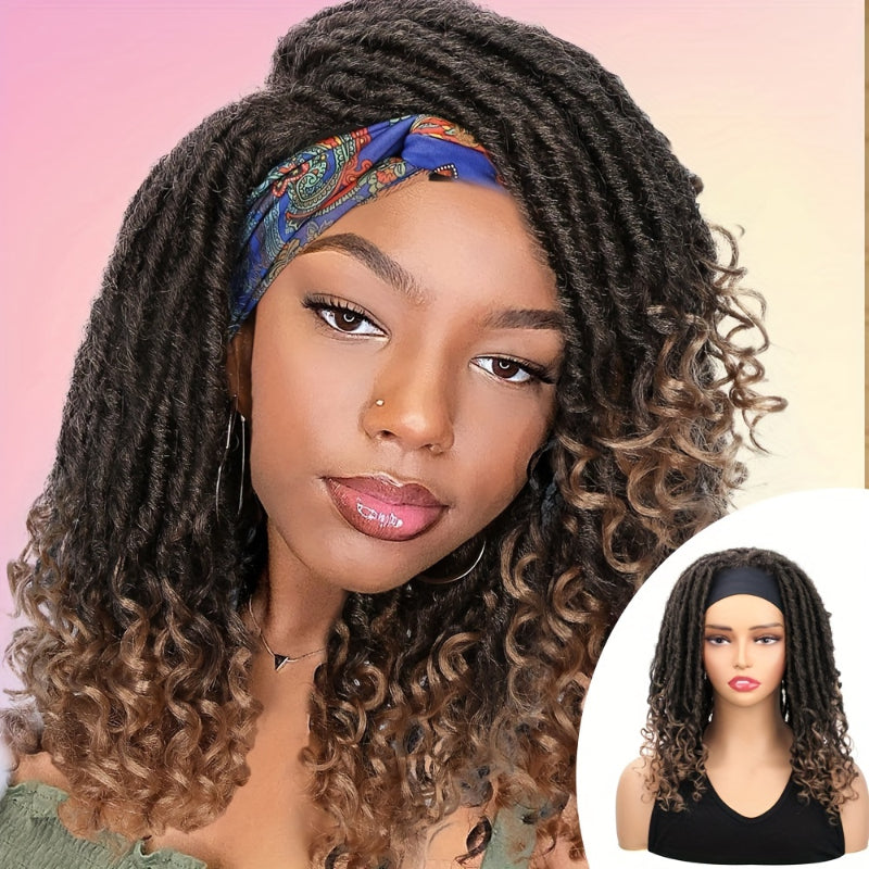 Headband Dreadlock Curly  Locs Crochet Hair  Afro Crochet Twist Braids Hair Wigs
