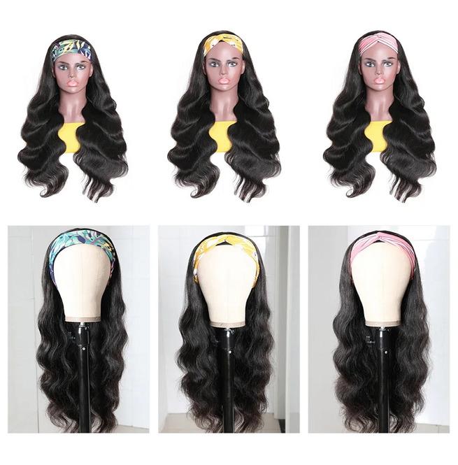 Black Long Wave Hair Headband Wig
