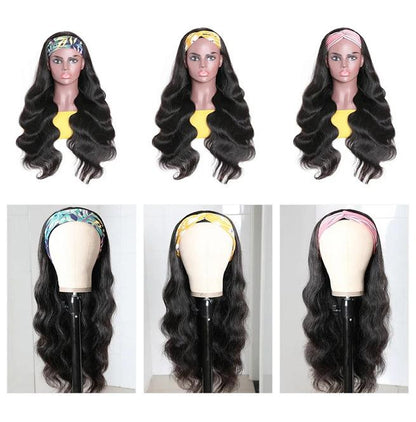 Black Long Wave Hair Headband Wig