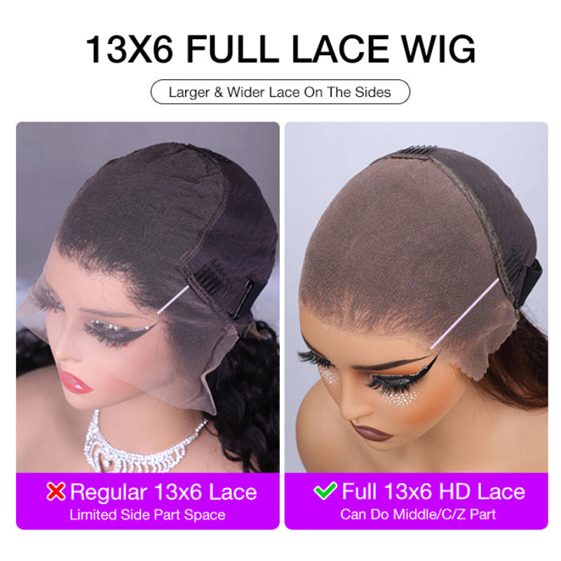 Glueless Pull Go Drawstring 13x6 HD Lace Frontal Colored Boho Braided Water Wave Wigs