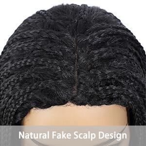 Black Color Long Micro Braids Wig Box Braided Wigs for Black Women