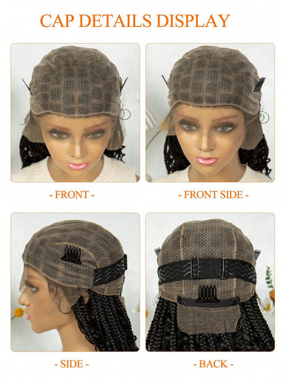 Handmade Woven Wavy Braided Full Lace Front Wig, 200% Density Breathable Lace Wig