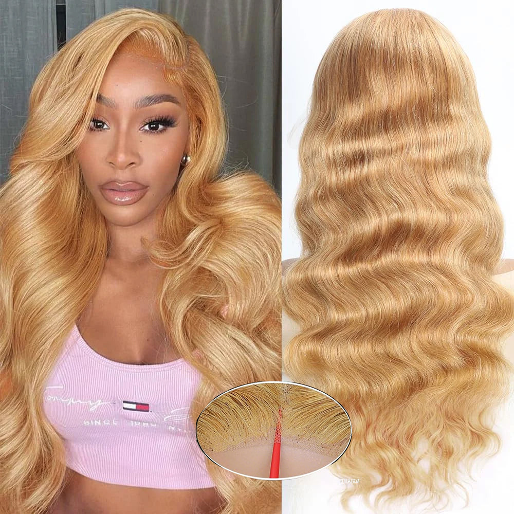 [Glueless Wig] #27 Honey Blonde Body Wave 5x5/4x4 Pre-Cut HD Lace Ready To Go Glueless  Wigs