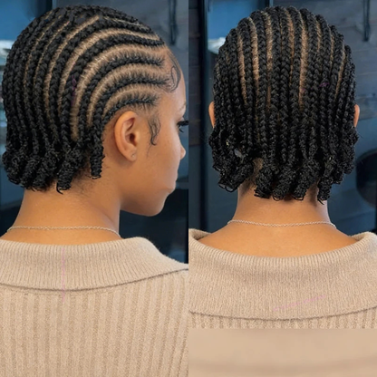 8" Short Cornrow Braided Bob Wigs  Full Lace Braided Wigs Unisex Cornrow Bob Wig