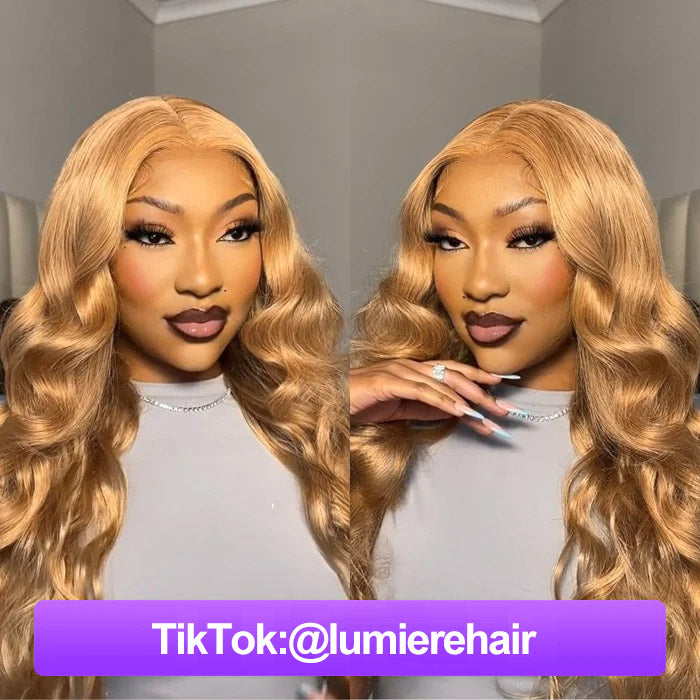 [Glueless Wig] #27 Honey Blonde Body Wave 5x5/4x4 Pre-Cut HD Lace Ready To Go Glueless  Wigs