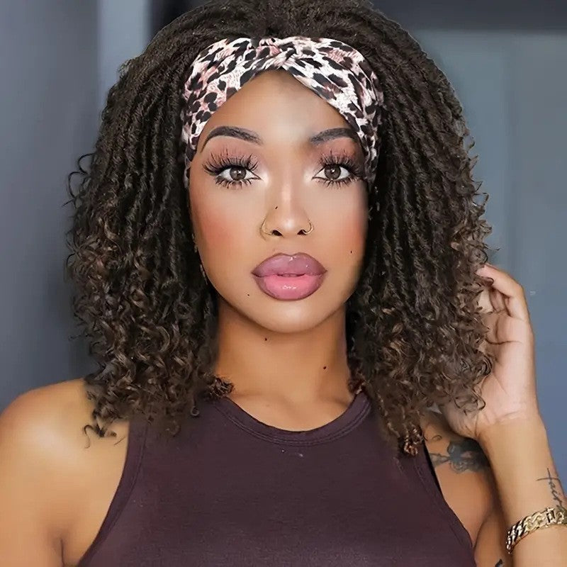 Headband Dreadlock Curly  Locs Crochet Hair  Afro Crochet Twist Braids Hair Wigs