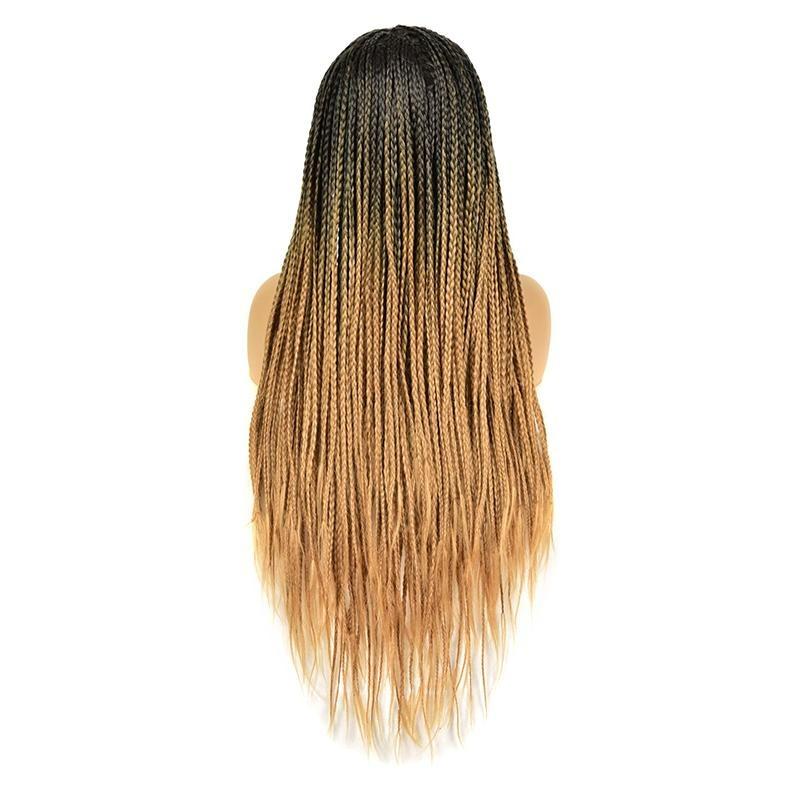 Black Mixed Gold Micro Braids Wig Box Braided Wigs