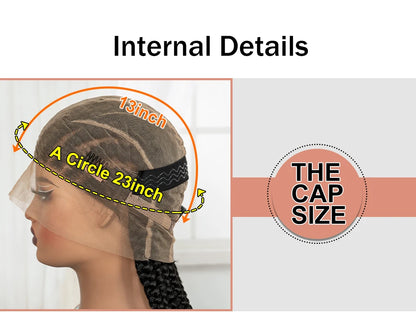 32In Full Lace Cornrow Braided Wigs Knotless Lace Frontal Braids Wig with Baby Hair