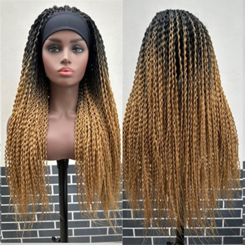 Ice Silk Headband Instant Noodles curved three strands Braided wig head set 26-inch African dreadlocks wig head set