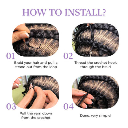 Easy-Install #4/27 Highlight Burmese Curly Crochet Hair