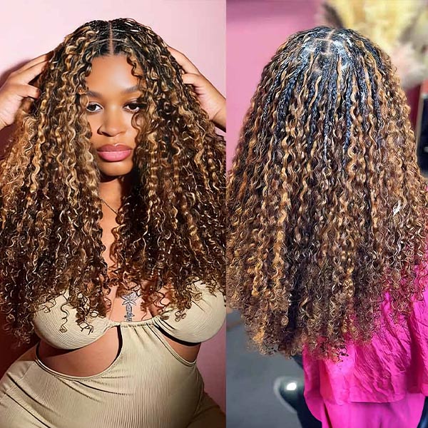 Easy-Install #4/27 Highlight Burmese Curly Crochet Hair