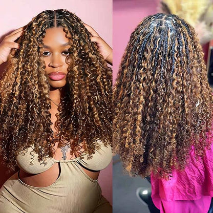 Easy-Install #4/27 Highlight Burmese Curly Crochet Hair