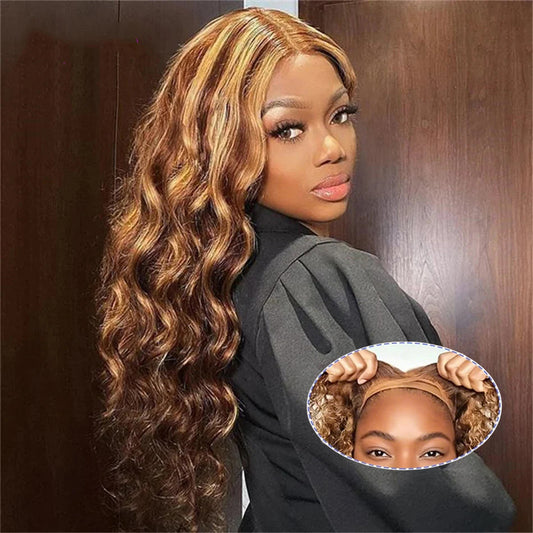 [Glueless Wig] Highlight P4/27 Loose Deep 4x4 & 5x5 Pre-cut lace Ready To Go Wig With Baby Hair