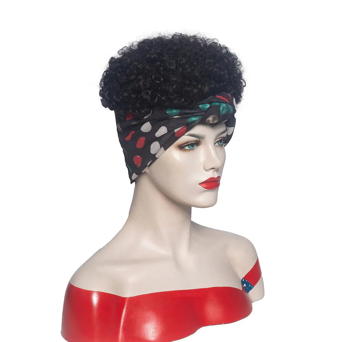 Hot Sexy Kinky Curly Wigs with Dot Headband