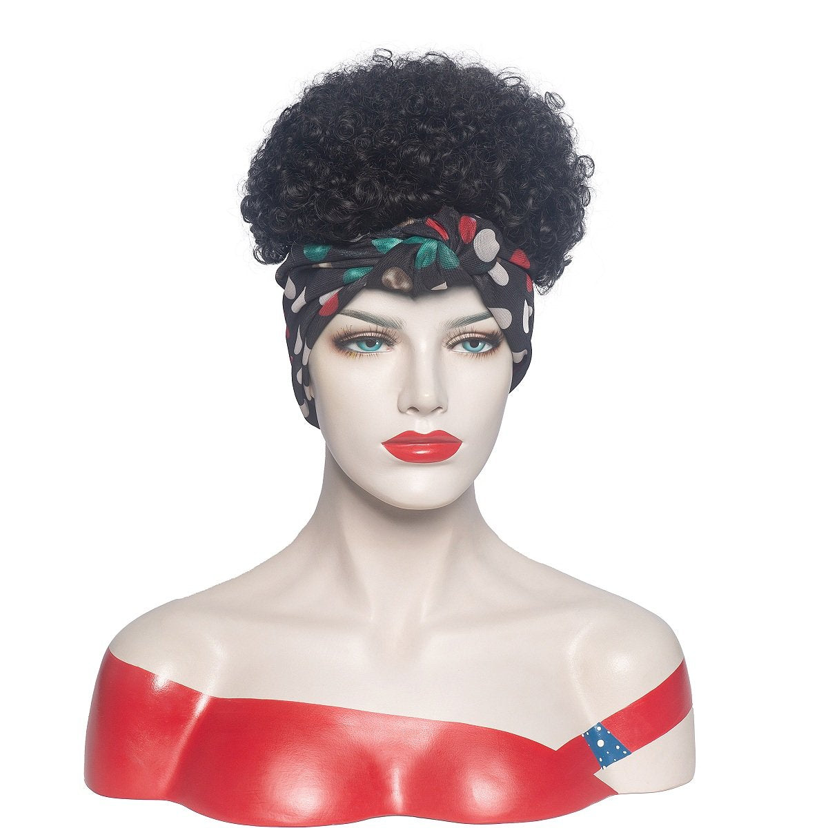 Hot Sexy Kinky Curly Wigs with Dot Headband