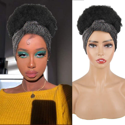 Hot Short Kinky Curly Wigs with Headband