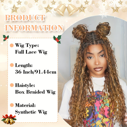 Long Bohemian Knotless Braided Wigs Women Featuring Handmade Wigs