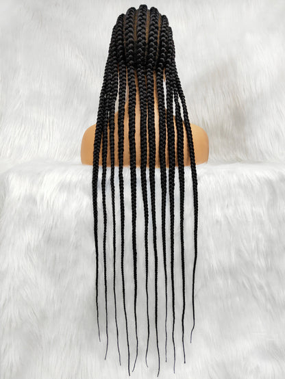 36 Inch Full Lace Giant Box Braid Wig With Baby Hair Cornrow Twist Wig