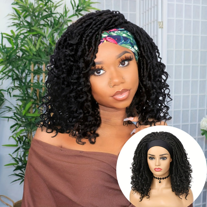 Headband Dreadlock Curly  Locs Crochet Hair  Afro Crochet Twist Braids Hair Wigs