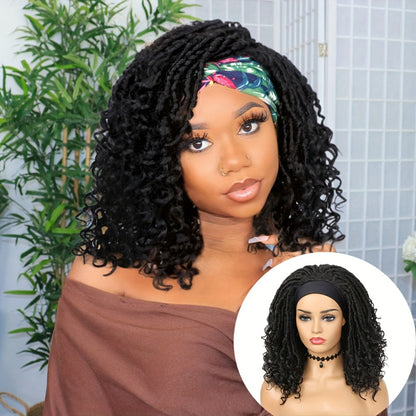 Headband Dreadlock Curly  Locs Crochet Hair  Afro Crochet Twist Braids Hair Wigs