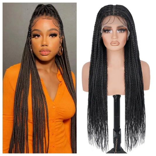 Knotless Box Braided Wigs Cornrow Braids 13x4 Front Lace Wigs