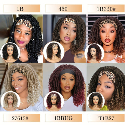 Headband Dreadlock Curly  Locs Crochet Hair  Afro Crochet Twist Braids Hair Wigs