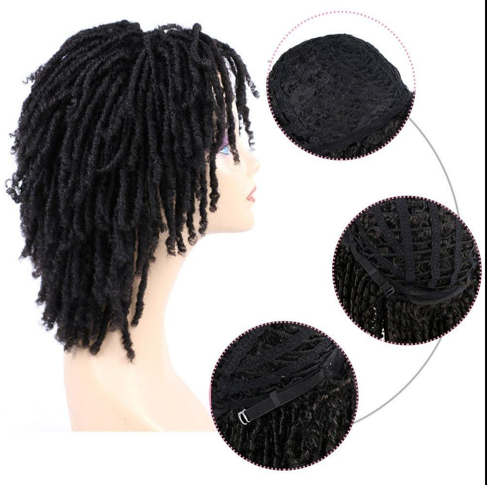 Dreadlock Wig Short Twist Wigs for Black Women Afro Curly Hair