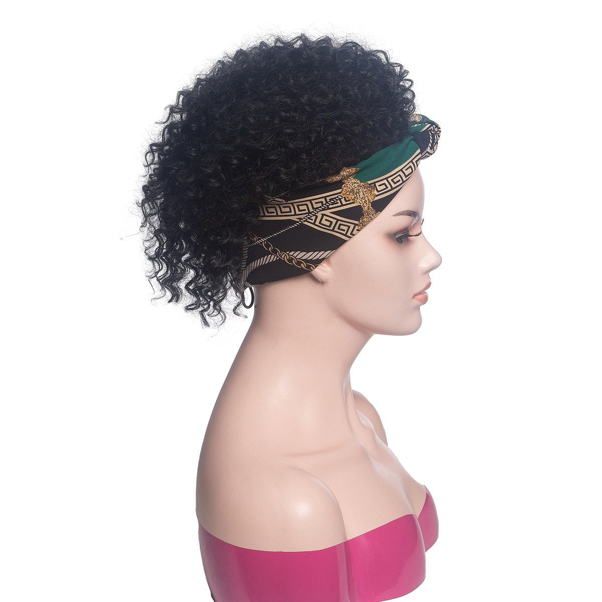 Hot Sexy Kinky Wig with Mix Green&Black Headband