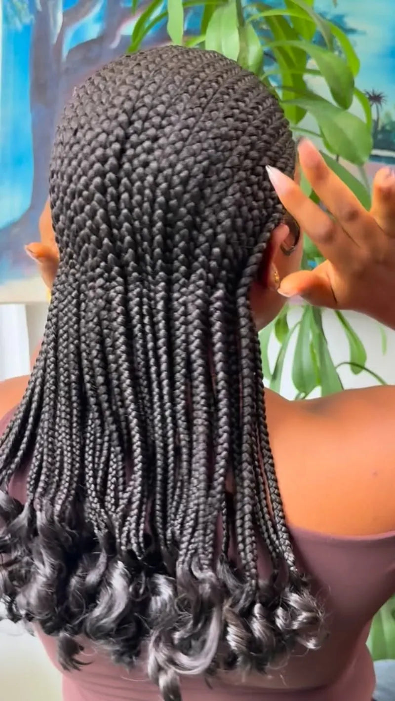 Full Lace Afro Kinky Wigs Gluless Braided Wigs