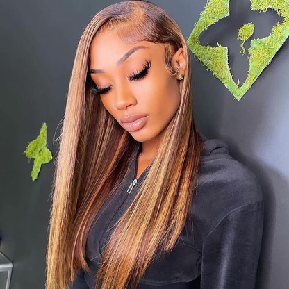[Glueless Wig]  Hair Ready To Go Glueless Pre-cut Wig Highlight #4/27 4x4 & 5x5 HD Lace 180% 200% Density Straight  Wigs