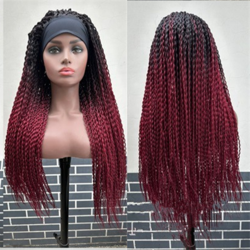Ice Silk Headband Instant Noodles curved three strands Braided wig head set 26-inch African dreadlocks wig head set