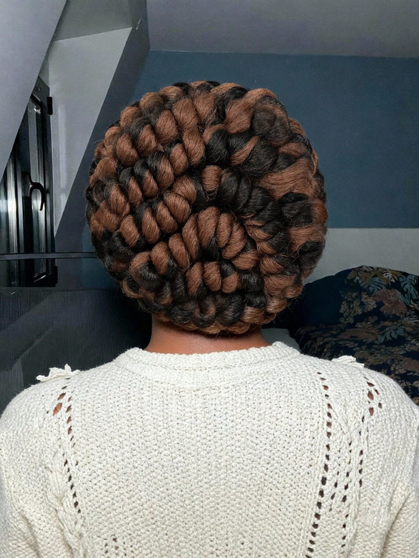 All-Lace Baby Hair Wig Bantu Knot Twisted Braid Wig