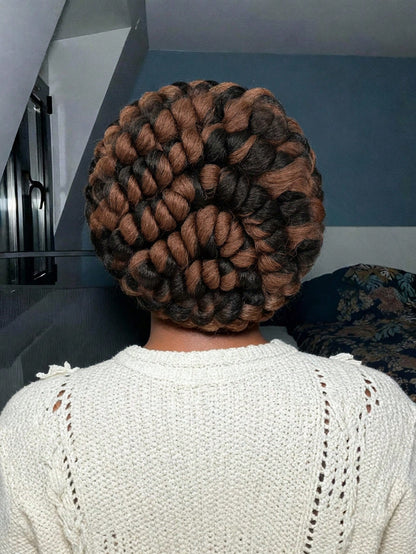 All-Lace Baby Hair Wig Bantu Knot Twisted Braid Wig