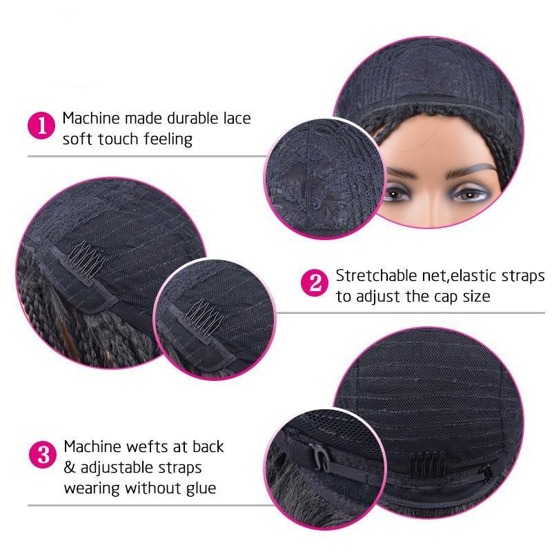 Black Mixed Gold Micro Braids Wig Box Braided Wigs